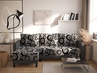 Canapea de colț cu design simplu și inovator
