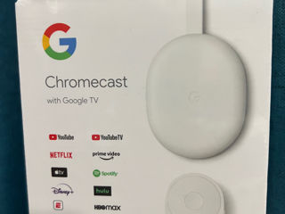 Chromecast with Google Android TV  HD.  Cutie sigilata. Last Version. foto 1
