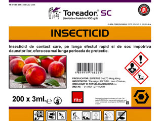 Super oferta !!! Insecticid Toreador SC (lambda-cihalotrin 100 g/l), Ambalaj: 3 ml / 50 ml. foto 7