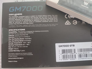 Predator NVMe 2Tb PCIe gen4 x4 7400mb/s // 6700mb/s DRAM Buffer 2Gb foto 2