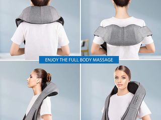 Shiatsu neck shoulder massager electric массажер домашний aparat pentru masaj cadou perfect foto 4