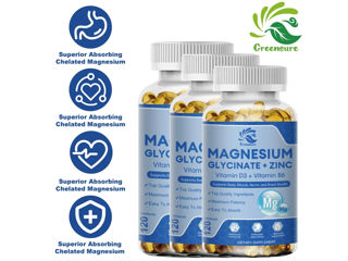 MAGNESIUM GLYCINATE + ZINC VITAMIN D3 +VITAMIN B6 комплекс -330 лей. foto 6