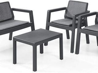 Набор мебели 4ед (стол+кресло2шт +диван) пластик