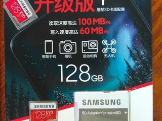 Samsung Evo Plus 128 Gb + usb adapter. Original. 450 lei. foto 1