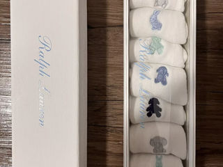Ralph Lauren Baby Boy's 7-pair Colour Shop Crew Socks Giftbox Pack Size 0-6 Luni NEW