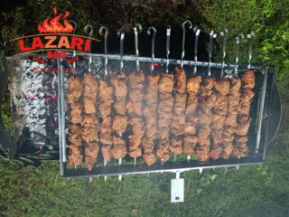 "Lazari BBQ" grătar cu rotație automată a frigăruilor. Мангал с автоматическим вращением шампуров. foto 8