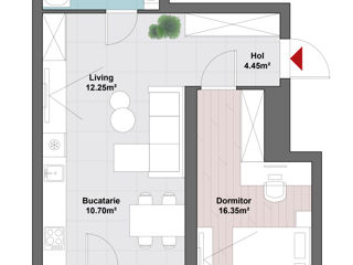 Apartament cu 1 cameră, 53 m², Botanica, Chișinău
