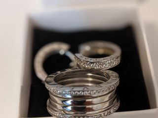 BVLGARI серебро кольцо + серьги