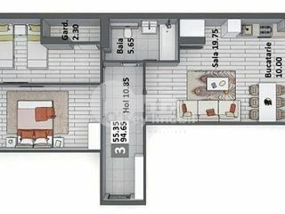 Apartament 2 camere+living, 95 mp, versiune albă, Buiucani - Inmastro Newtown House, 68400 € foto 3