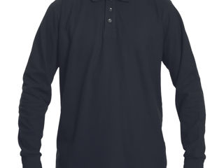 Tricoul polo Sangu сu mâneca lungă - neagră / Рубашка Поло Sangu черная - длинный рукав
