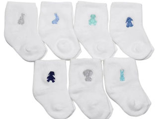 Ralph Lauren Baby Boy's 7-pair Colour Shop Crew Socks Giftbox Pack Size 0-6 Luni NEW foto 2