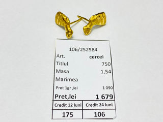 Cercei 750, 1,54gr, 1679 lei