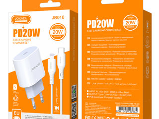 Set Bloc+Cablu PD20W Type-C to lightning foto 2