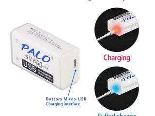 Аккумуляторы Крона PALO 9V 650mAh.USB foto 6