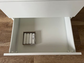Comodă IKEA, 3 sertare, alb/Fonnes alb, 60x57x73 cm foto 5