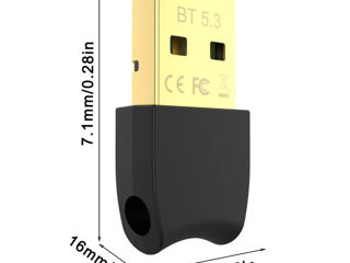 Bluetooth 5.3 USB Dongle Adapter for PC compatible with Bluetooth 2.0/4.0/5.0/5.1/5.2 foto 3