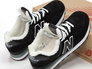 New Balance 574 Black Unisex cu blana / с мехом foto 3