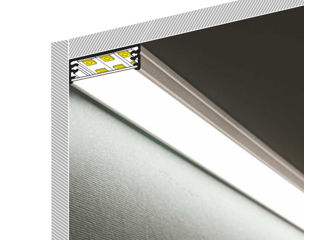 Profil LED WIDE 24, aluminiu anodizat argintiu, 11*32 mm, lungime 2 m. foto 7