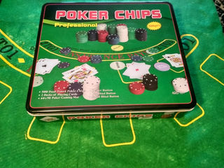 Set de poker покерный набор на 500 фишек и сукно foto 2
