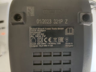 Acumulator 18V 2.5Ah și încărcător Bosch AL1830CV, seria verde, adus din Germania foto 4