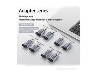 Adapter. Адапреры, переходники, Micro USB, female, male, USB-C, Lightning, Mini USB. foto 10