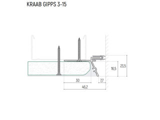 Profil din aluminiu de umbra KRAAB GIPPS 3-12 si 3-15 KS3-123-15 foto 4
