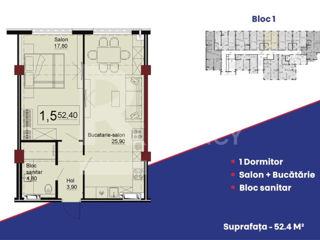 Apartament cu 1 cameră, 52 m², Telecentru, Chișinău foto 4