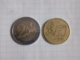 Vind monede pentru colecție 2 euro și 50 centi foto 2