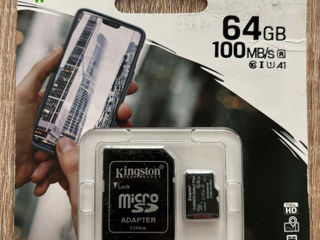 Kingston MicroSDXC, 64GB, Canvas Select , Class 10, UHS-I si Adaptor foto 1