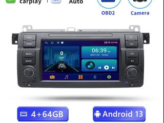 Автомагнитола Carplay, 2 Din, Android 13, для BMW E46