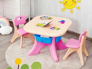Set de masă și scaune de joacă pentru copii