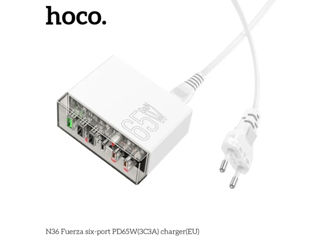 Încărcător Hoco N36 Fuerza cu șase porturi PD65W(3C3A) (EU) foto 3