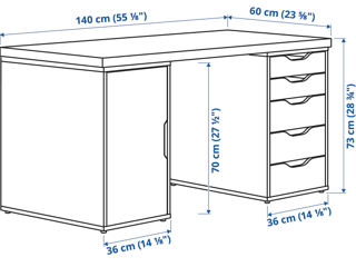 Masă de birou Ikea Lagkapten/Alex 140x60 foto 6