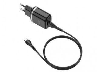 Hoco N3 Special single port QC3.0 charger set(Type-C)(EU) Black фото 3