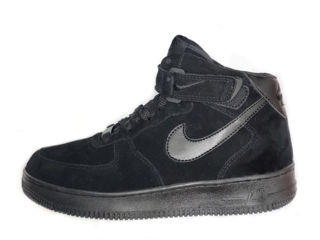 Nike Air Force 1 High Suede Black cu blana / с мехом foto 5