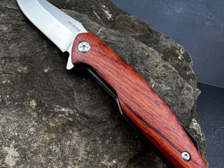 Оригинальный нож Vortek Grove, Red Wood, D2 Blade, Ball Bearing Flipper EDC foto 2