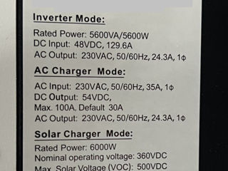 Invertor Off-Grid 48V-220V Voltronic VM-IV 5600W foto 4