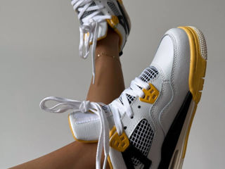 Nike Air Jordan 4 Retro White/Yellow Unisex foto 6