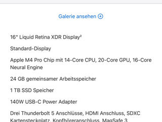 MacBook Pro 16 M4 Pro 24gb Ram 1TB SSD Space Black Sigilat Original Garantie Apple foto 4