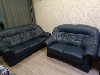 Кожаная мебель: 2 дивана + 1 кресло Германия / mobila moale din piele naturala foto 4