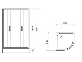 Cabina de dus Vlm BE1001/80C Matt foto 2