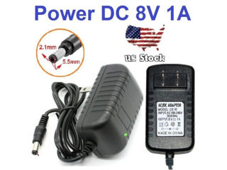 Adaptor AC 8V 1A 1000mA DC Cablu încărcător 5,5x2,1mm Fișă euro foto 3