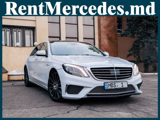 Arenda/прокат Mercedes S Class W222 AMG S65 alb/белый cu sofer/с водителем foto 3