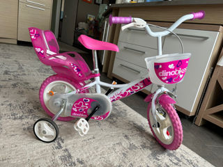 Bicicleta copii Dino Bikes 12' Little Heart alb si roz foto 2