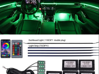 Led Ambient Light! Lumini Ambientale LED interior RGB! Control prin Bluetooth! foto 5