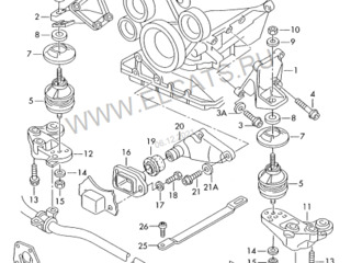 Кронштейн опоры двигателя левый Passat B5; Audi A4 2001-2005VAG 8E0 199 351 foto 3