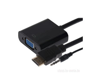 HDMI to VGA + Audio, Adapter 1080P Digital to Analog Video + Audio For PC Laptop Tablet foto 3