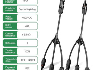 OYMSAE Солнечные разъемы Y-образный параллельный адаптерный кабель foto 4