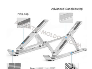 Suportul portabil universal din aluminiu pentru laptop, tabletă,  telefon sau tastatură foto 7