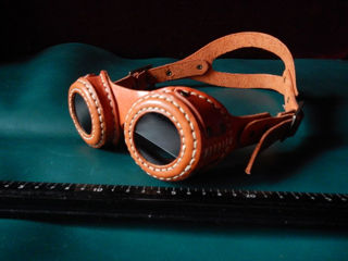 Piele naturala . Ochelari goggles . Очки Гогглы . Steampunk.. foto 6